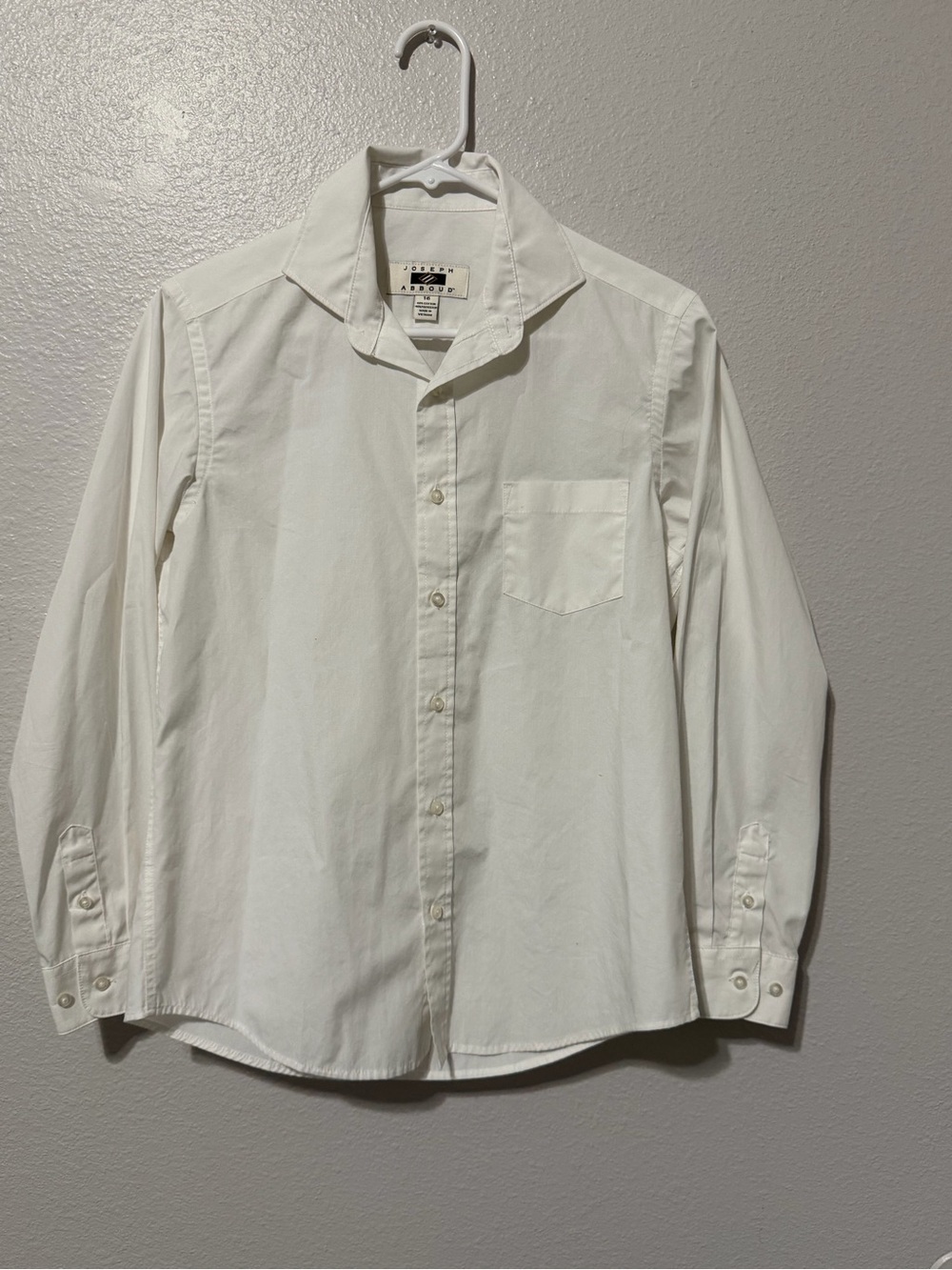 Joseph Abboud White Button-Front Kids Dress Shirt